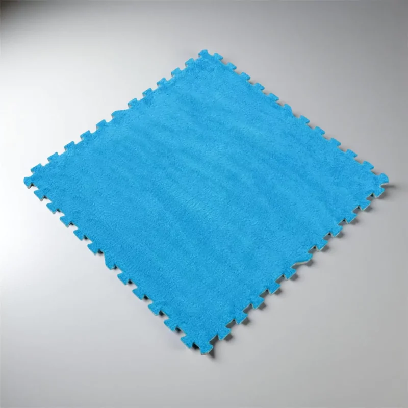 Килимок-пазл плюшевий 60×60 см «Блакитний»