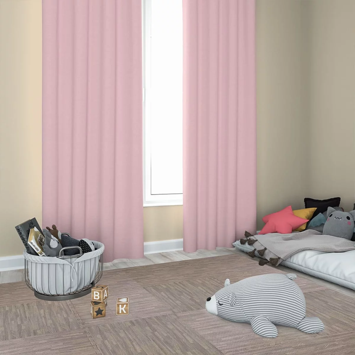 Килимок-пазл «Сіре дерево» в інтер’єрі дитячої кімнати