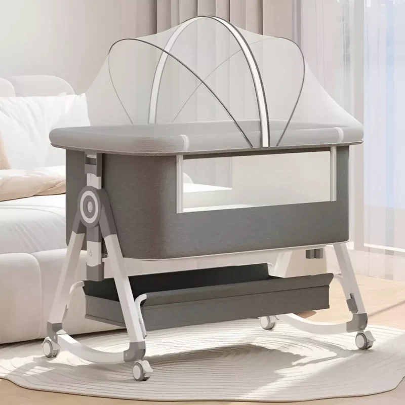 Дитяче приставне ліжечко з матрацом для немовлят HK-0002 1