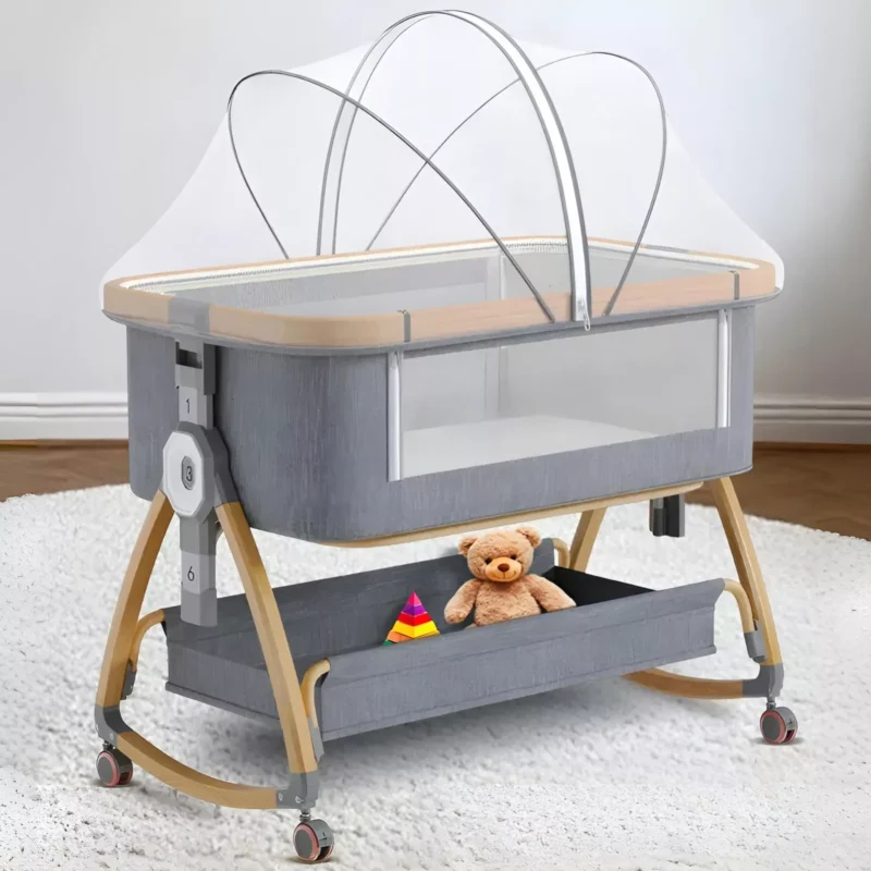 Дитяче приставне ліжечко з матрацом для немовлят HK-0003 1