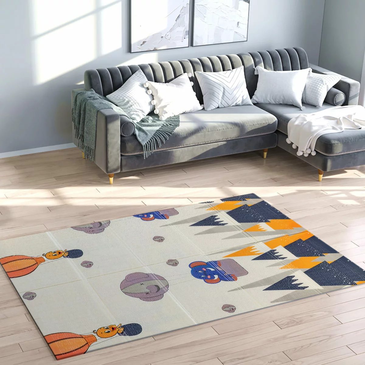 16ae9d5891-9_resize_1200x1200 Дитячий складний термокилимок 117см х 177см х 8мм Повітряні кульки - Ведмедики (301) SW-00003031 9