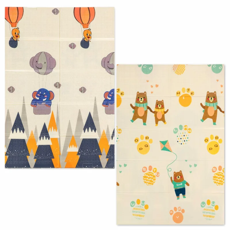 Дитячий складний термокилимок 117см х 177см х 8мм Повітряні кульки - Ведмедики (301) SW-00003031 1