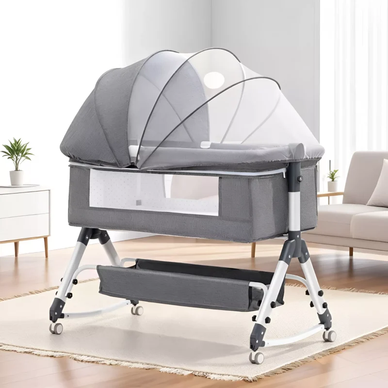 Дитяче приставне ліжечко 3 в 1 з матрацом для немовлят HK-0005