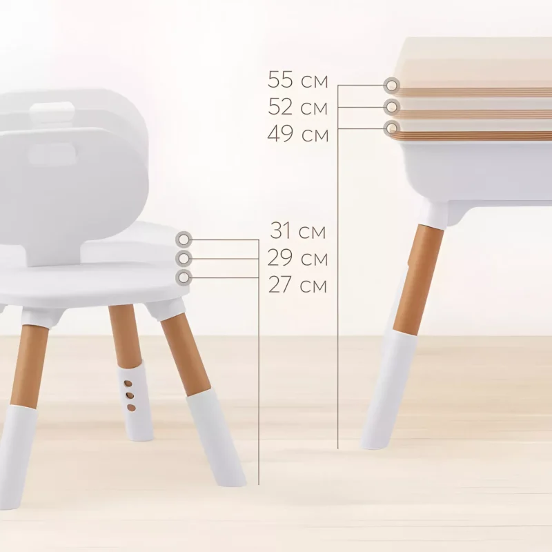 Дитячий стіл зі стільцем для навчання та малювання, зручна висота для дитини