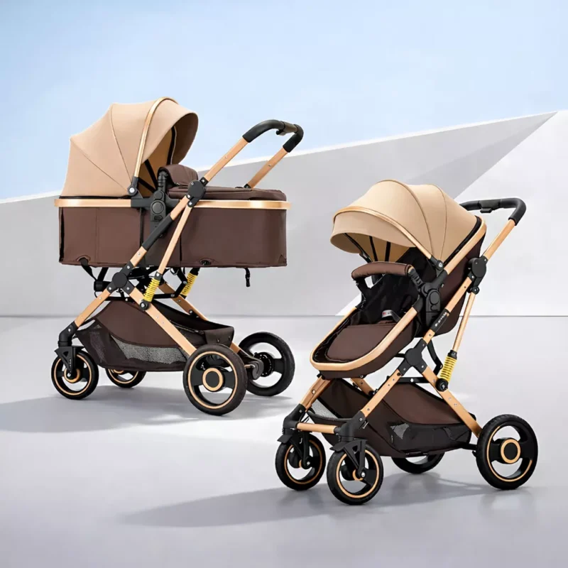 Коляска-трансформер 2 в 1, бежева HK-0010 — від народження до 4 років