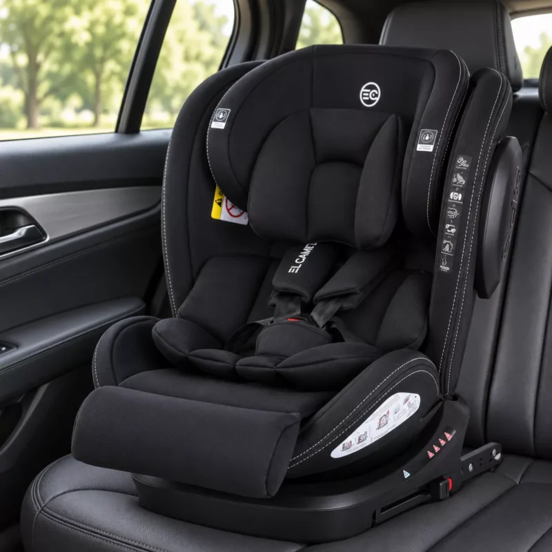 Дитяче автокрісло 0–36 кг ISOFIX 360° — Чорний, HK-1045-MB